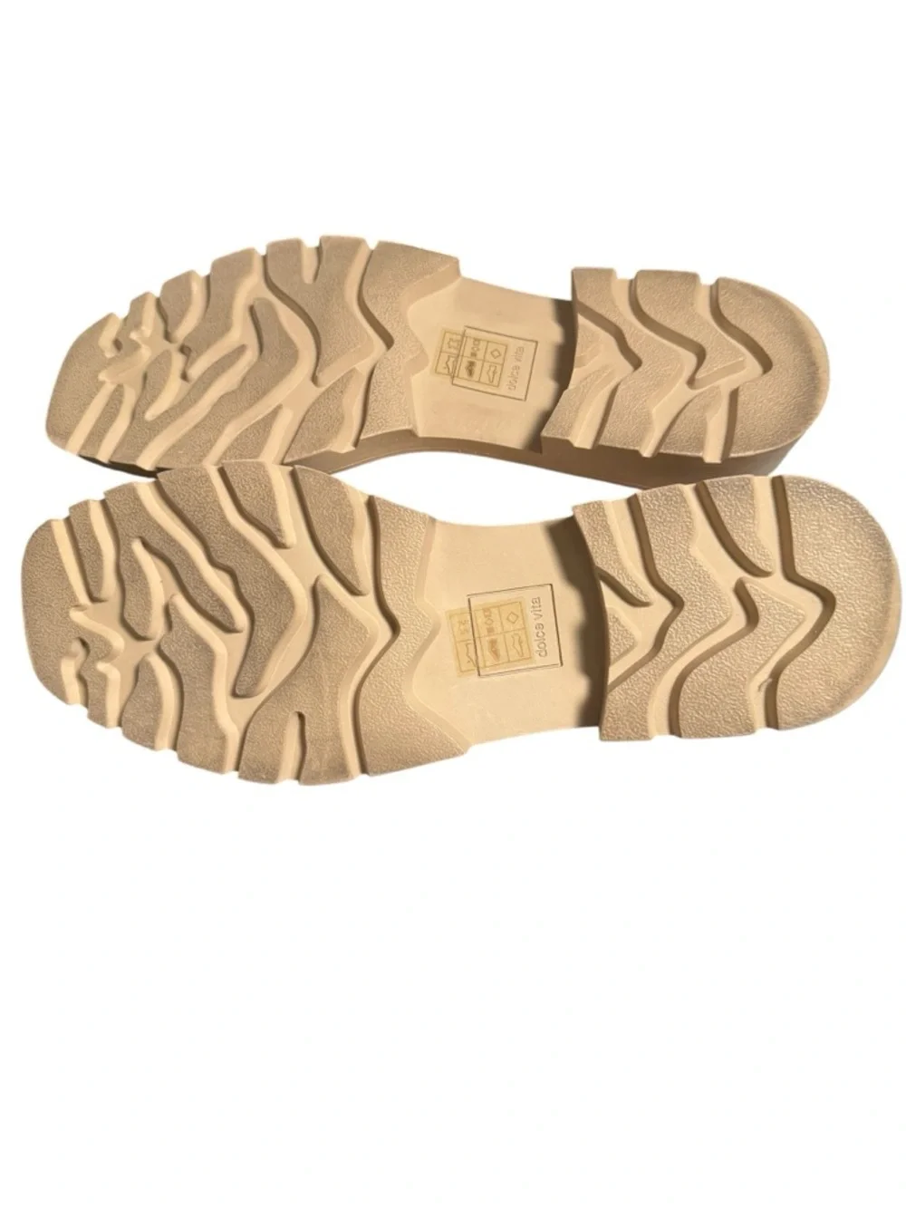 Dolce Vita Chunky Suede Loafers Platform Lug Sole Beige Size 11